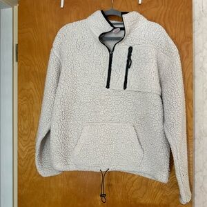 No Boundaries Cream Zip Up Sweater Sherpa